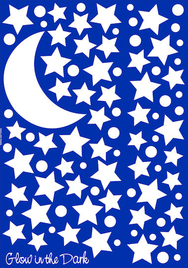 Ango Kids Vinyl Glow-in-the-Dark Wall Sticker Starry Night L 90pcs