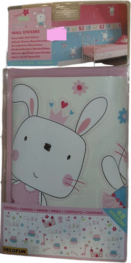 48 Kinder Wandsticker Funny Bunny