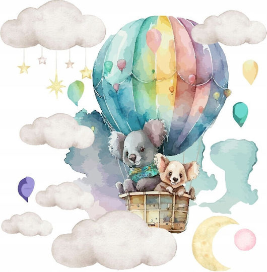 Abțibilduri de Perete pentru Copii Koala Ursuleți Curcubeu Balon 60x120
