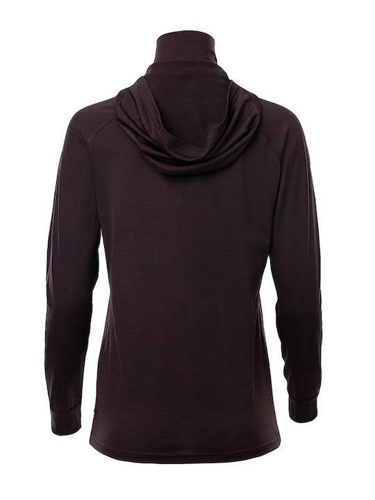 Aclima Bluză Termică Cu Mâneci Lungi Pentru Femei Burgundy