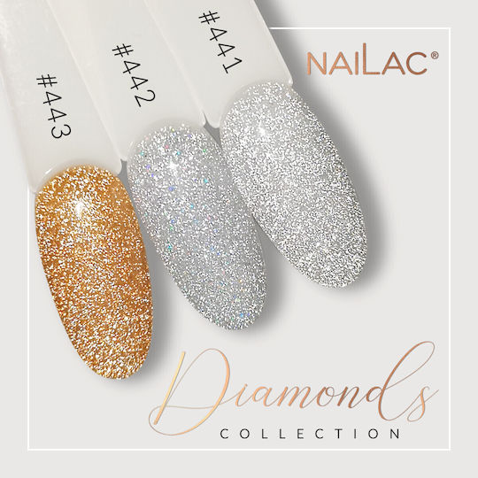 NaiLac Βερνίκι Νυχιών Μακράς Διαρκείας Quick Dry Χρυσό #443 7ml