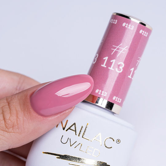 NaiLac Βερνίκι Νυχιών Μακράς Διαρκείας Quick Dry Ροζ #113 7ml