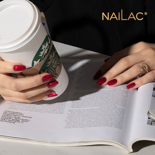 NaiLac Metallisches Nagellack Lang anhaltend Schnelltrocknend Rotes #447 7ml