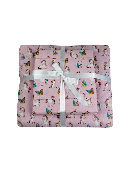 Astron Italy Kids Quilt Single Fairy Unicorn Pink 160x240cm
