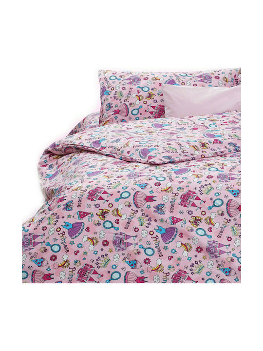 Borea Kids Quilt Set Single with Pillowcase Princess Pink 160x220cm