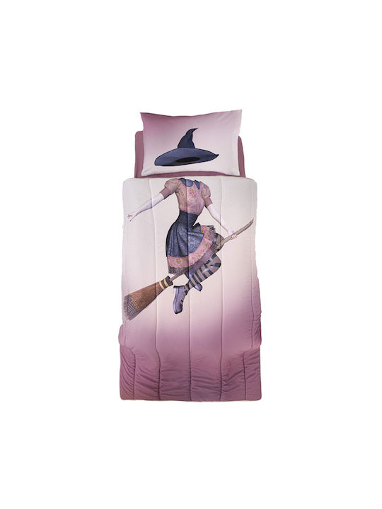 Saint Clair Kids Quilt Set Single with Pillowcase Spell Purple 160x230cm