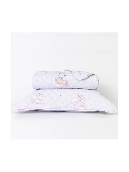 Borea Kids Quilt Set Single with Pillowcase Cloud Lilac 160x220cm