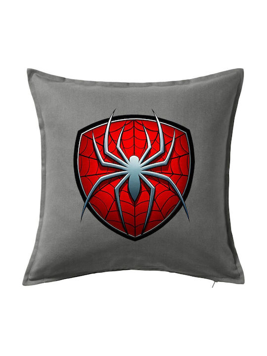 Spider-Man Kids Throw Pillow Gray 100% Cotton Includes Filling 50x50cm