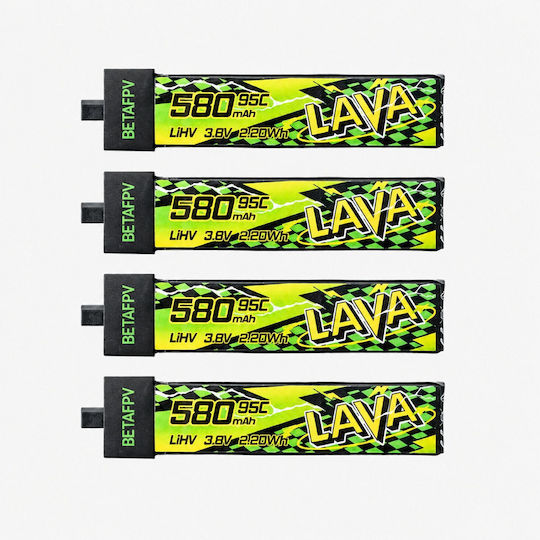 BetaFPV Li-Po Battery 4.35V 580mAh 95C BT2.0 for Drone 4 Pieces