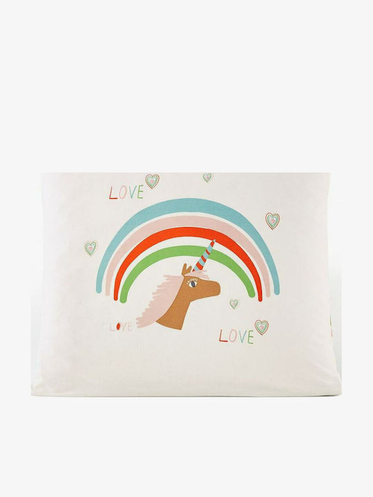 La Redoute Interieurs Детска декоративна възглавница Licorne Бяла Ш63xВ63cm