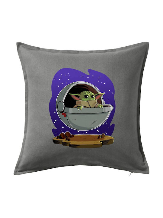 Baby Yoda Mandalorian Sofa Pillow Grey 100% Cotton Filling Included 50x50cm