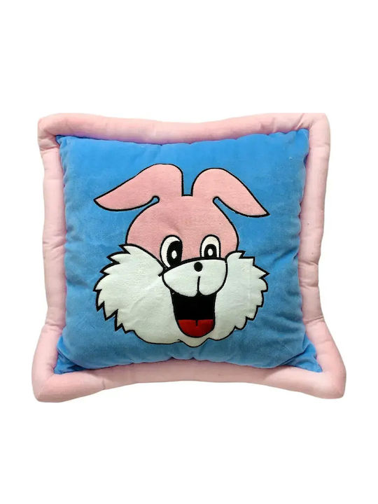Декоративна Възглавница Chippo 25023-55-4 Mll Bunny Принт Изключително Мека 48 X 48 См Синя Розова
