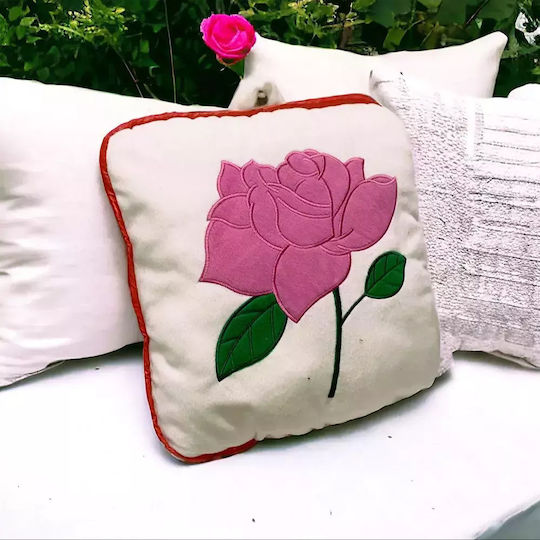 Kids Throw Pillow Chippo 9344-55-2 Mll Rose Design Soft Plush 40 x 40 Cm White Pink