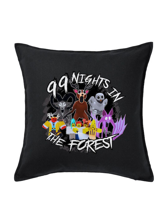 Roblox 99 Nights In Forest Kids Throw Pillow Black 100% Cotton Filling Included 50x50cm