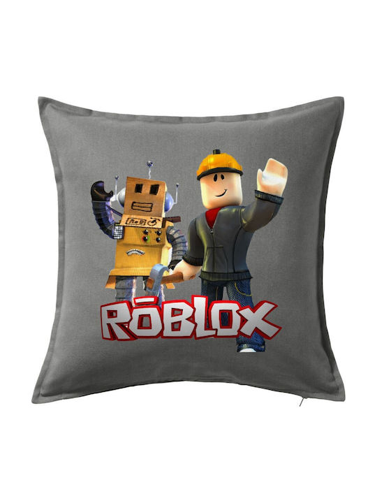 Roblox Kids Throw Pillow Gray 100% Cotton Contains Filling 50x50cm