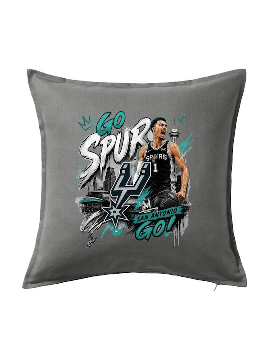 Victor Wembanyama Basketball Kids Throw Pillow Couch Gray 100% Cotton Contains Filling 50x50cm