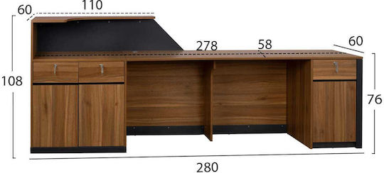 Freebox Επαγγελματικό Γραφείο Υποδοχής Π280xΒ60xΥ108cm