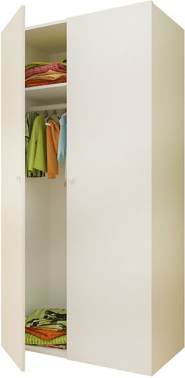 Dulap Pentru Copii Simplu Ușă Dublă Bej 89.8x51.6x190cm