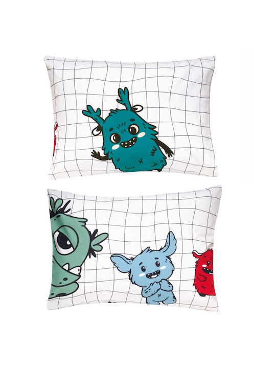 Kentia Mostro Kids Cotton Pillowcase Set 52x72cm Blue