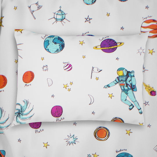 Dimcol Space 188 Kids Cotton Pillowcase Set 50x70cm White