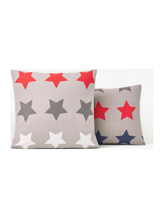 So'Home Stars Детски калъф за възглавница от 100% памук 63x63cm Γκρι 324514972_3925_40
