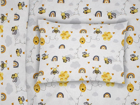 Dimcol Kids Cotton Pillowcase 50x70cm Yellow