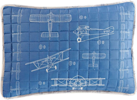 Kentia Hawk Kids Pillowcase Set 52x72cm Blue - Beige Kentia Hawk Kids Pillowcase Set 52x72cm Blue - Beige