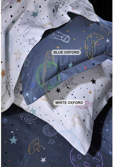 Down Town Home Kids Cotton Pillowcase Set 52x75cm Space Blue
