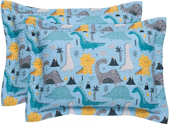 Das Home Cute Dinos Kinder Kissenbezüge Set 50x70cm Blue, Grey