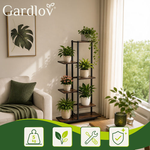 Gardlov Metall Pflanzenständer Schwarz 60x20x113cm