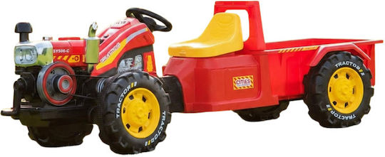 Kinderfahrzeug mit Traktor Elektrisch mit Anhänger 12 Volt Rote für 5+ Jahre