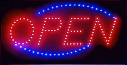 Open LED Знак с Движение Едностранно Осветен 50x26см