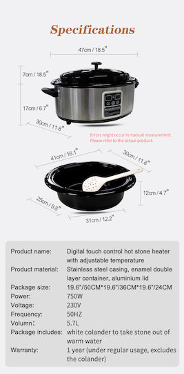 SuperOrtho Oval 6l Digital Heizstein für 36 Heiße Steine 6lt