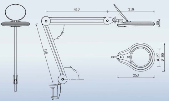 SuperOrtho Led3d Μεγεθυντικός Φακός Τροχήλατος LAMP3D