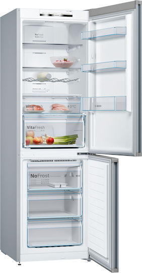 Bosch Combină frigorifică 326lt Total NoFrost Î186xL60xA66cm. Metal Look KGN36VLED