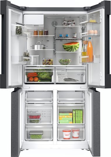 Bosch Ψυγείο Ντουλάπα 574lt Total NoFrost Υ183xΠ90.5xΒ73.1εκ. Inox KFI96AXEA