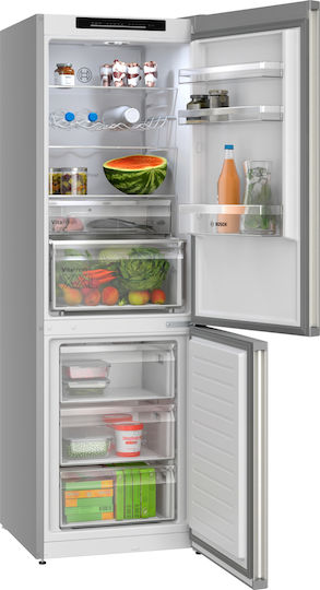 Bosch Ψυγειοκαταψύκτης 321lt Total NoFrost Υ186xΠ60xΒ66.5εκ. Inox KGN362IDF