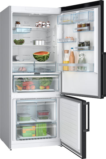 Bosch Ψυγειοκαταψύκτης 526lt Total NoFrost Υ186xΠ75xΒ80εκ. Μαύρος KGN76AXDR