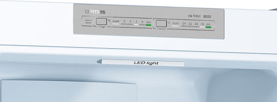 Pitsos Ψυγειοκαταψύκτης 326lt Total NoFrost Υ186xΠ60xΒ66εκ. Inox PKNB36VIE3
