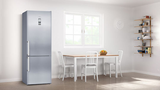 Pitsos Fridge-Freezer 438lt Total NoFrost H203xW70xD67cm Inox PKNB49XIDP