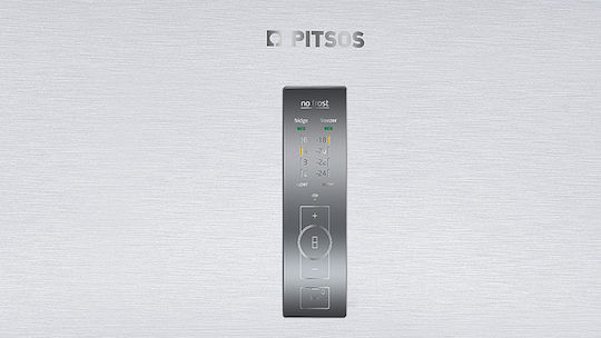 Pitsos Fridge-Freezer 438lt Total NoFrost H203xW70xD67cm Inox PKNB49XIDP