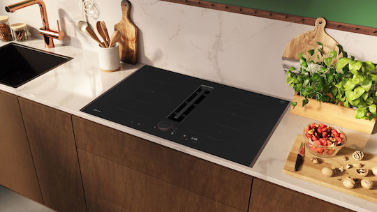 Neff N 90 Индукционен котлон С рамка Автономен с Абсорбатор 83.4x52.7εκ. Brushed Bronze