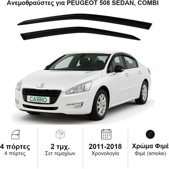 Heko Set deflectoare de vânt Dark Fime pentru Peugeot 508 2buc