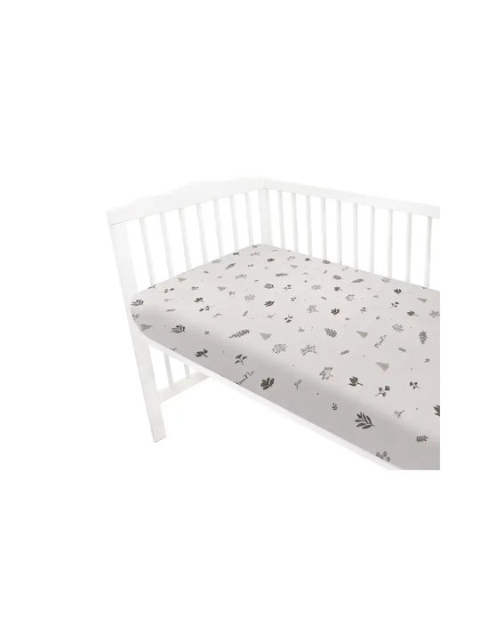 MimiNu Lenjerie De Patut Bebe Pentru Patut Din Bumbac Cu Cauciuc Bej 120x60cm