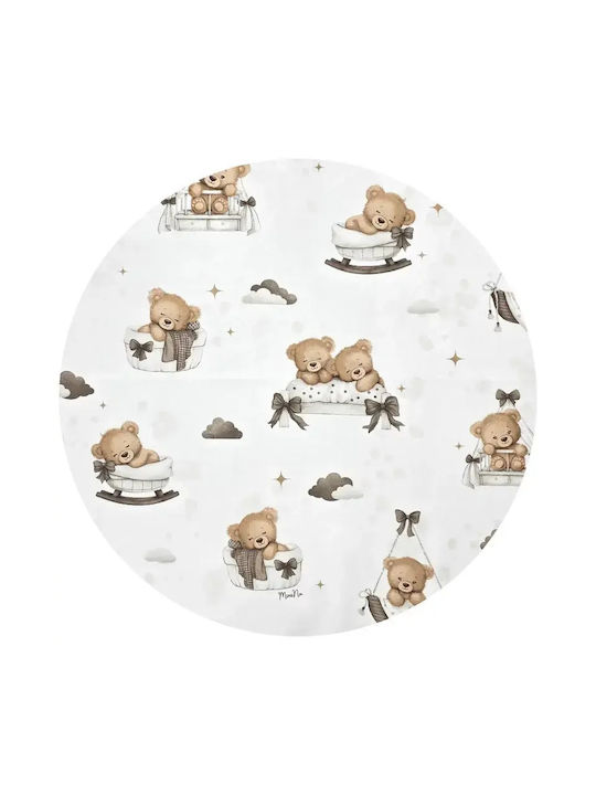MimiNu Lenjerie De Patut Bebe Pentru Patut Din Bumbac Cu Cauciuc Bej 83x50cm