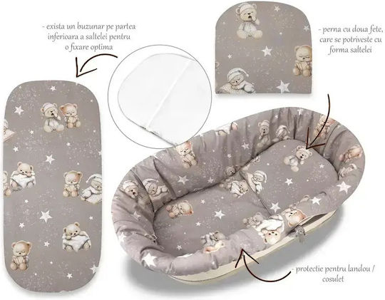 MimiNu Baby Bettwäsche-Set Für Wiege Beige