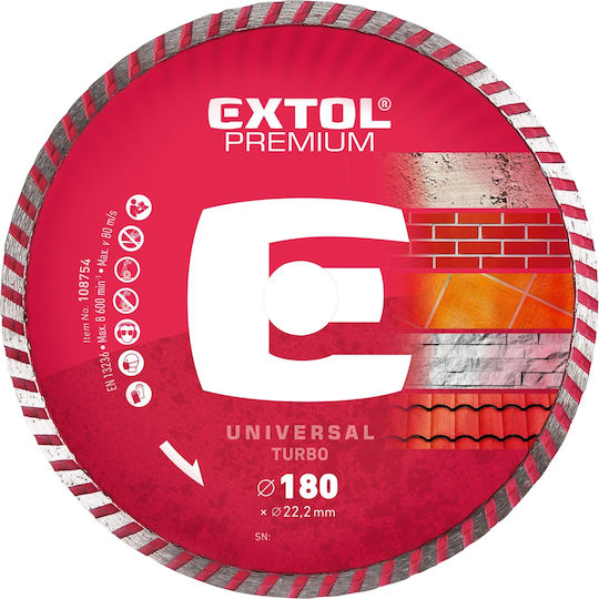 Extol Δίσκος Κοπής Δομικών Υλικών 180mm