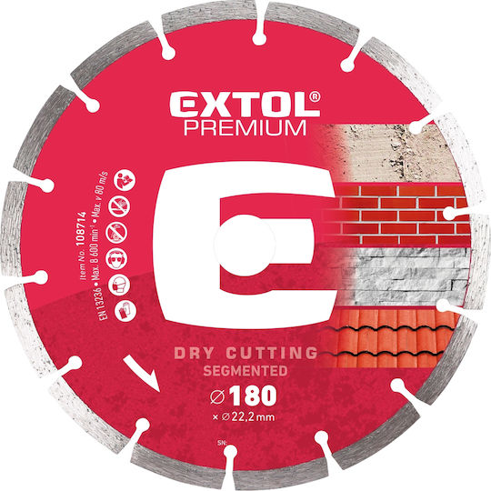 Extol Δίσκος Κοπής Δομικών Υλικών 180mm