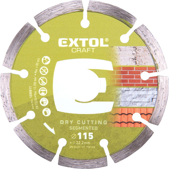 Extol Craft Δίσκος Κοπής Δομικών Υλικών 115mm