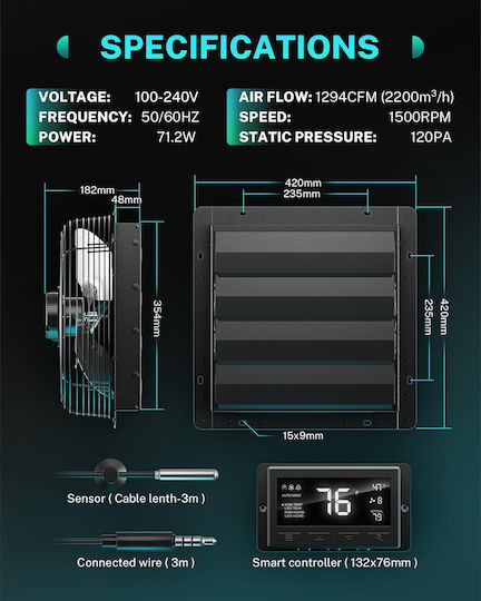 Hg Power Ventilator industrial profesional cu diametru de 35cm